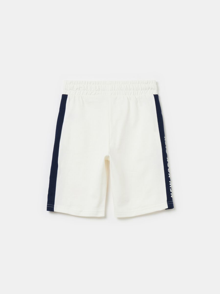 Cotton shorts with logo print_1