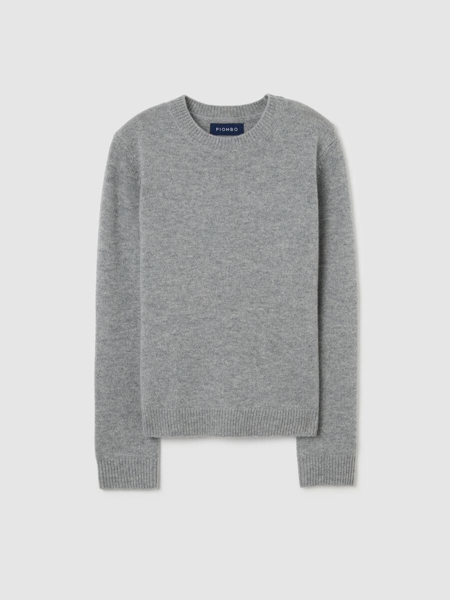 Grey wool-cashmere blend sweater in regular fit_4