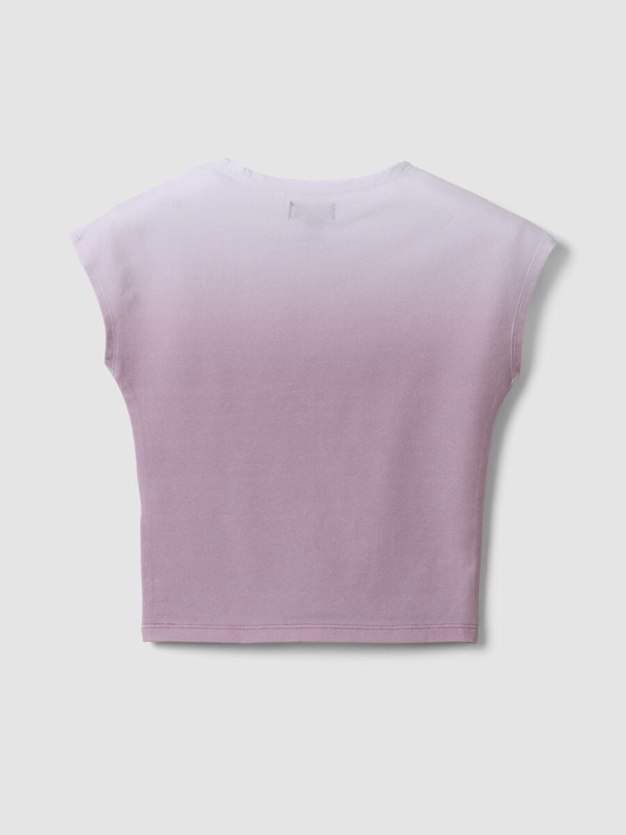 Girls&rsquo; pink ombr&eacute; stretch-cotton short-sleeve slim-fit T-shirt_4