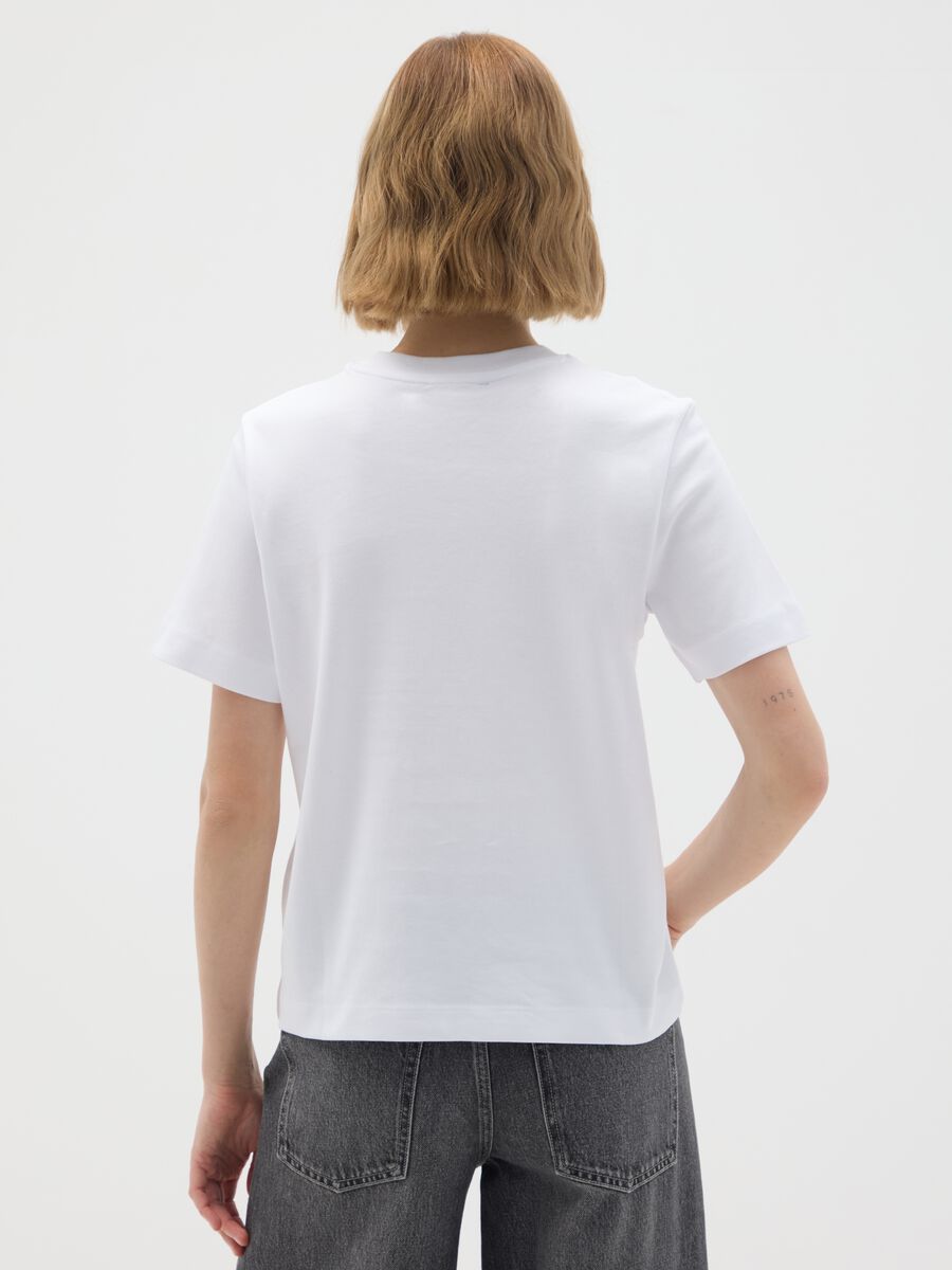 White pure cotton regular fit t-shirt_4