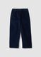 Blue ribbed relaxed-fit joggers in stretch cotton_0