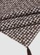 Brown cotton and viscose blend scarf with check pattern_2
