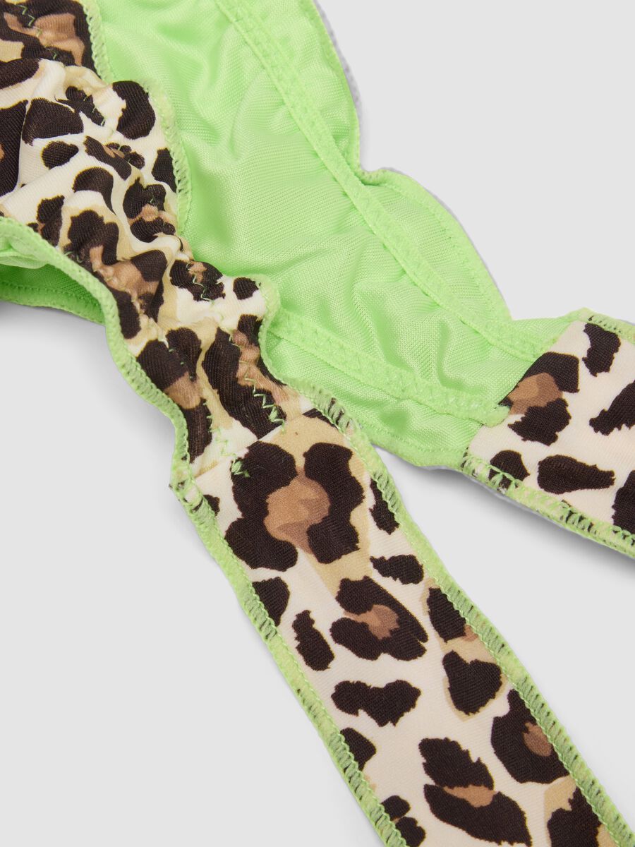 Bikini marrone a triangolo in tessuto elasticizzato_2