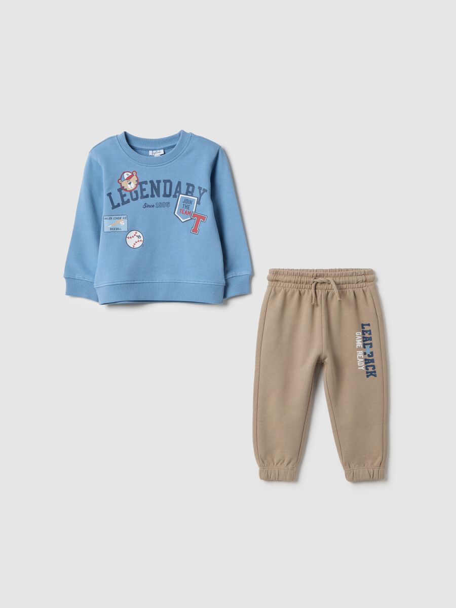 Regular fit azure pure cotton outfit for baby_0