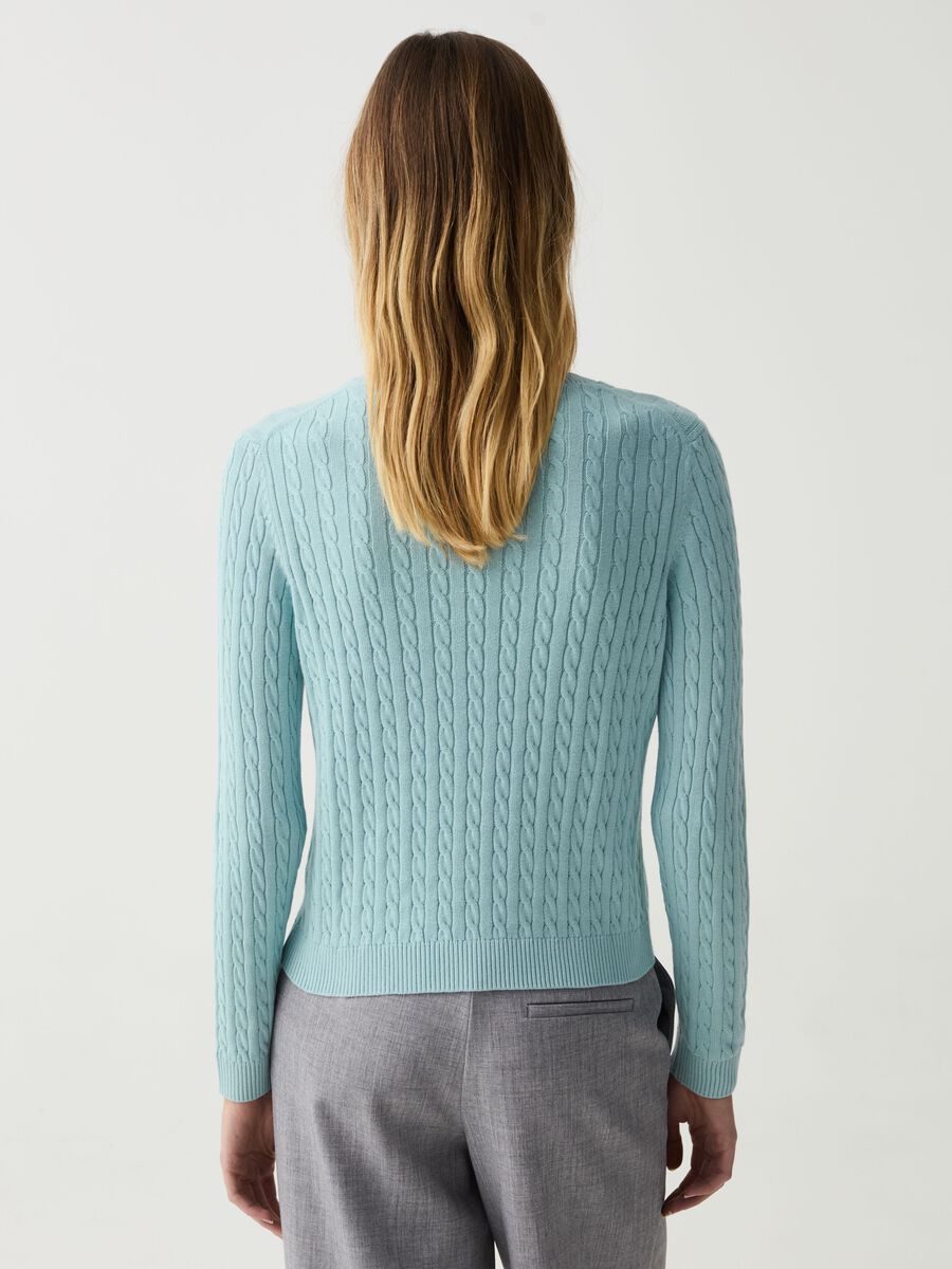 Cotton pullover with cable-knit design_2