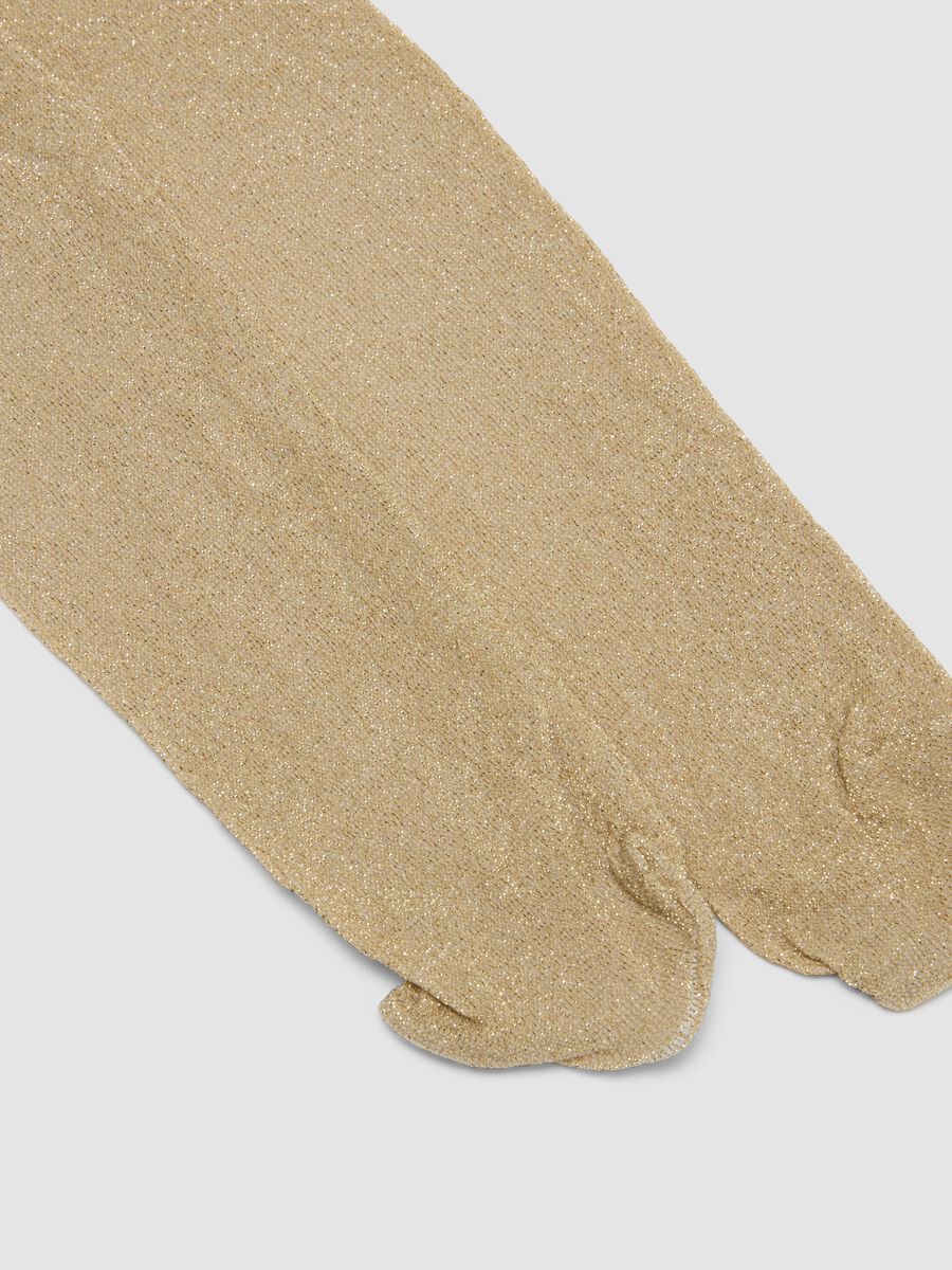 Collant bianco in tessuto elasticizzato con filato brillante_1