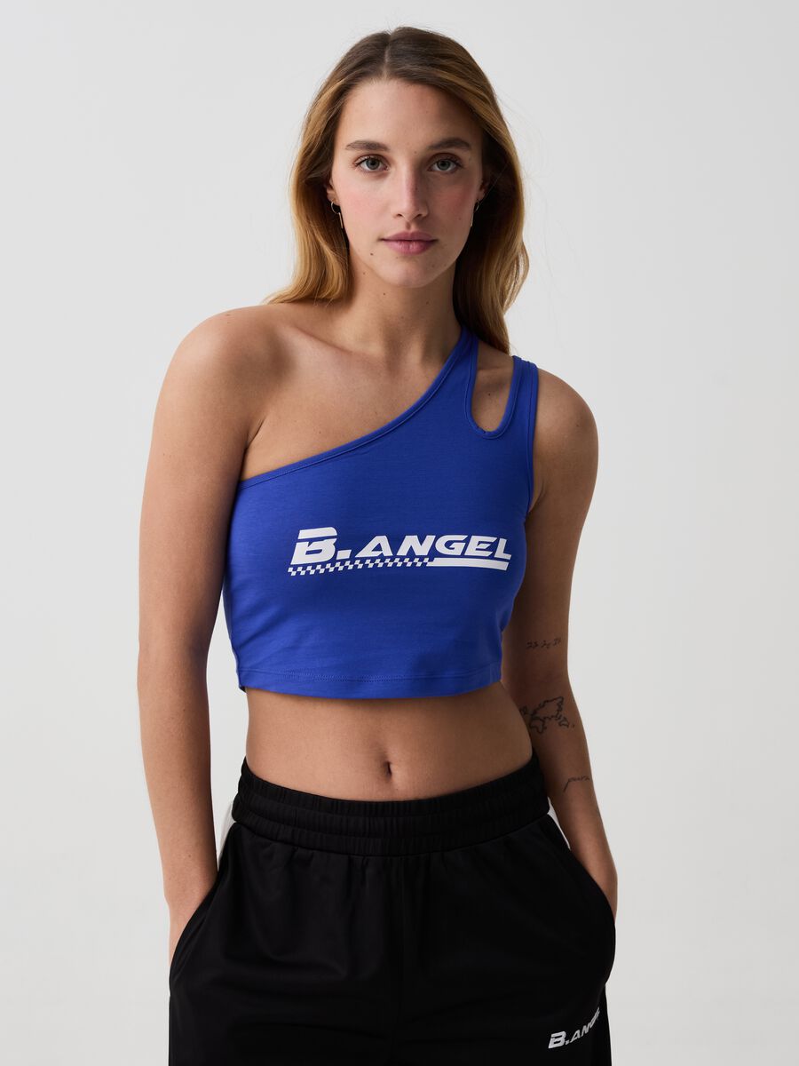 B.ANGEL FOR THE SEA BEYOND single-shoulder crop top with cut-out detail_0