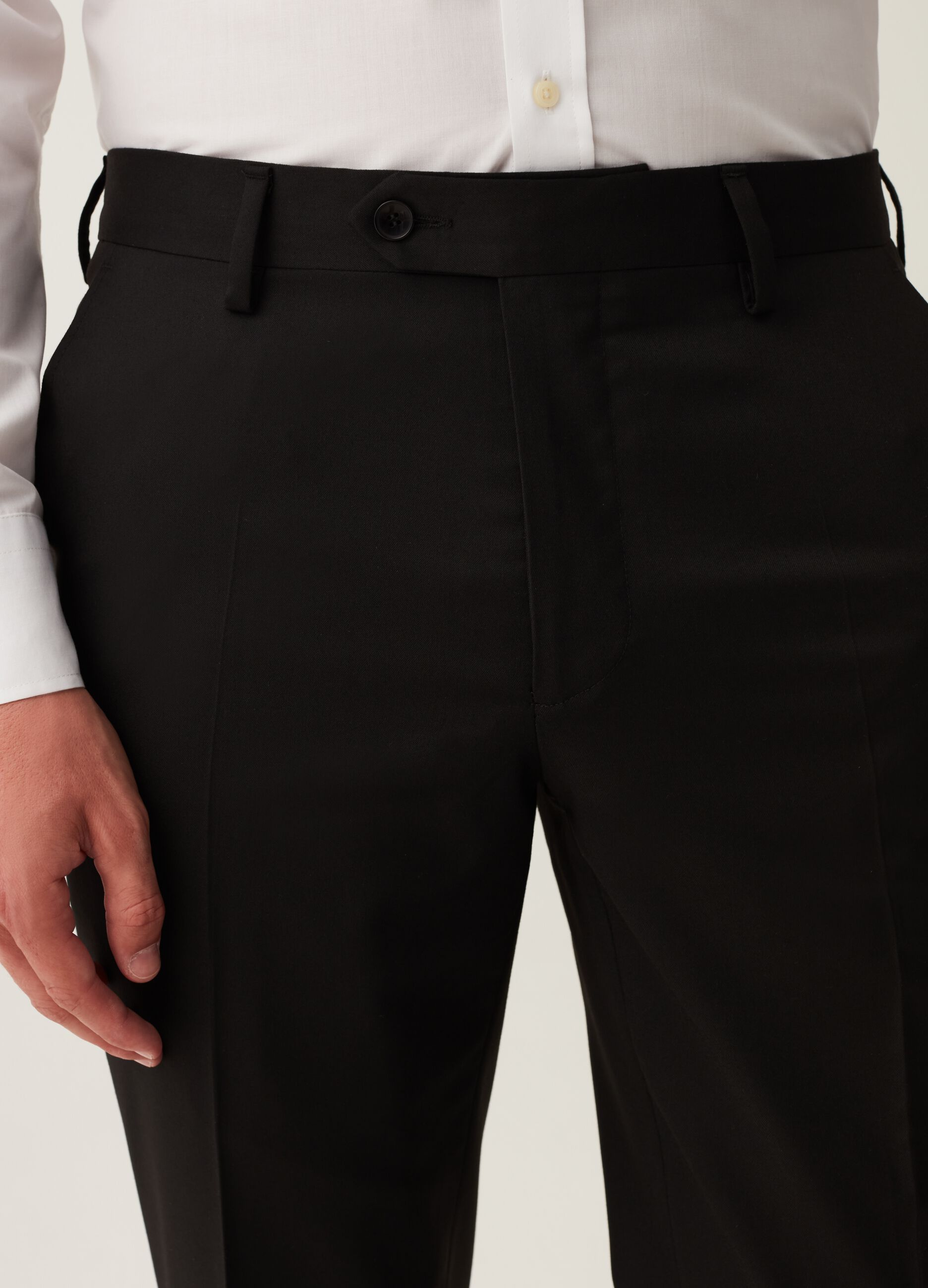 Black slim-fit trousers_3