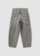Grey pure cotton denim jeans, balloon fit_5