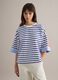 Multicolour striped cotton blend t-shirt with relaxed fit_2