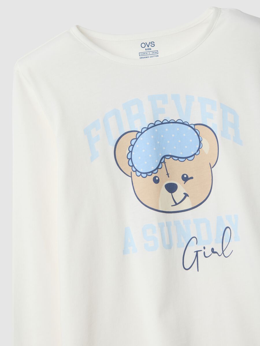 Multicolour pure cotton regular fit pyjamas for girls with print_3