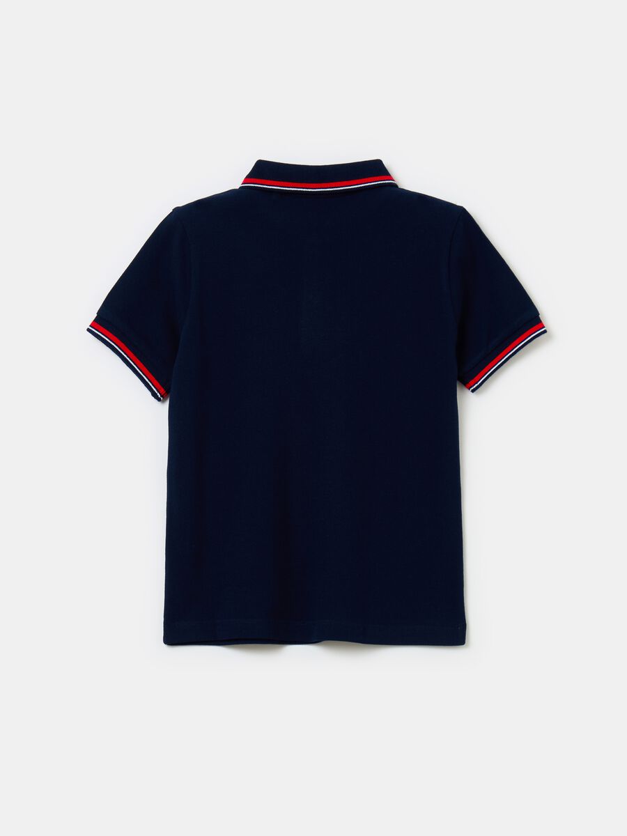 Polo shirt in piquet with striped detail_1