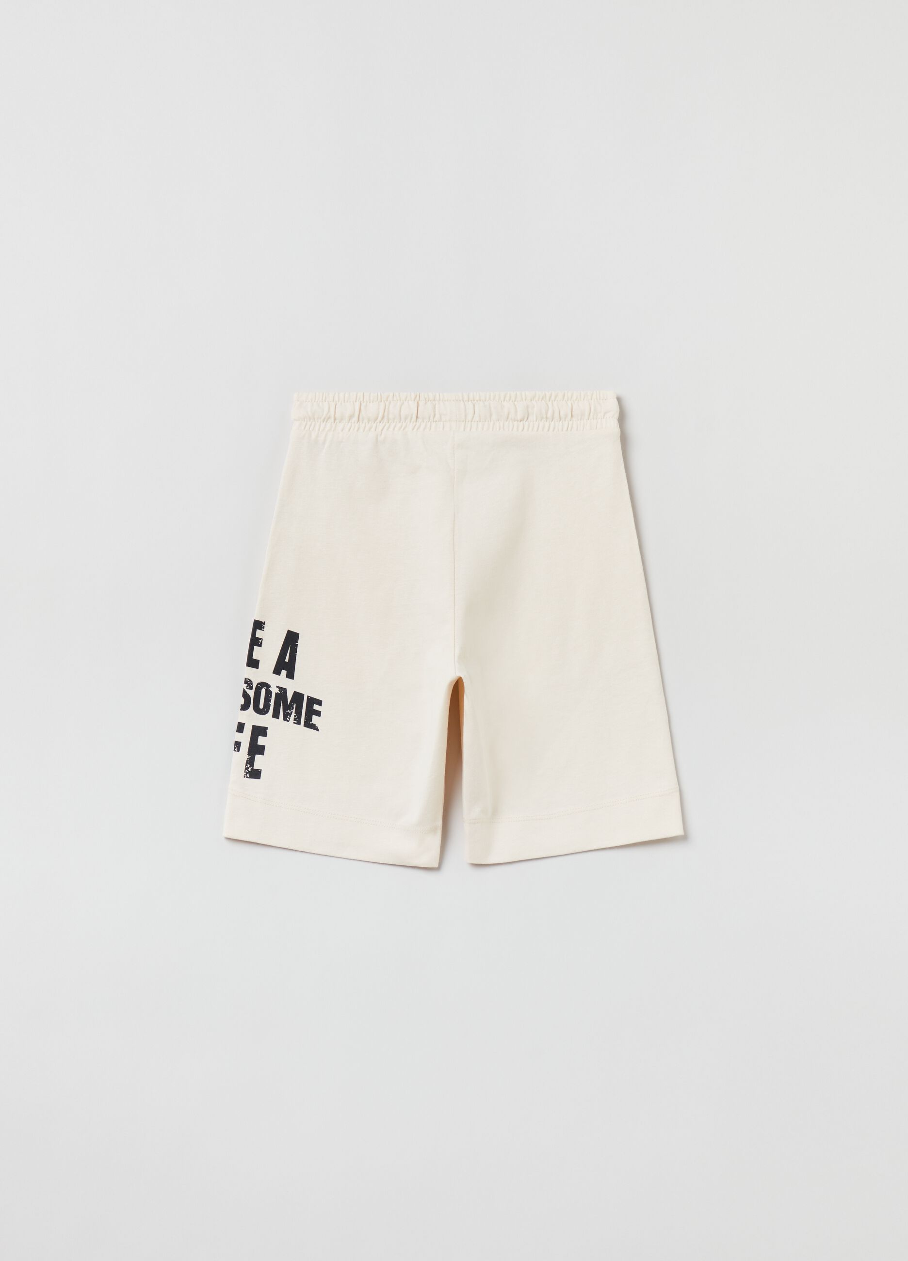 Shorts con coulisse e stampa lettering