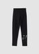 Black stretch cotton leggings_0