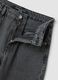 Grey pure cotton wide-leg high-waisted denim jeans_5