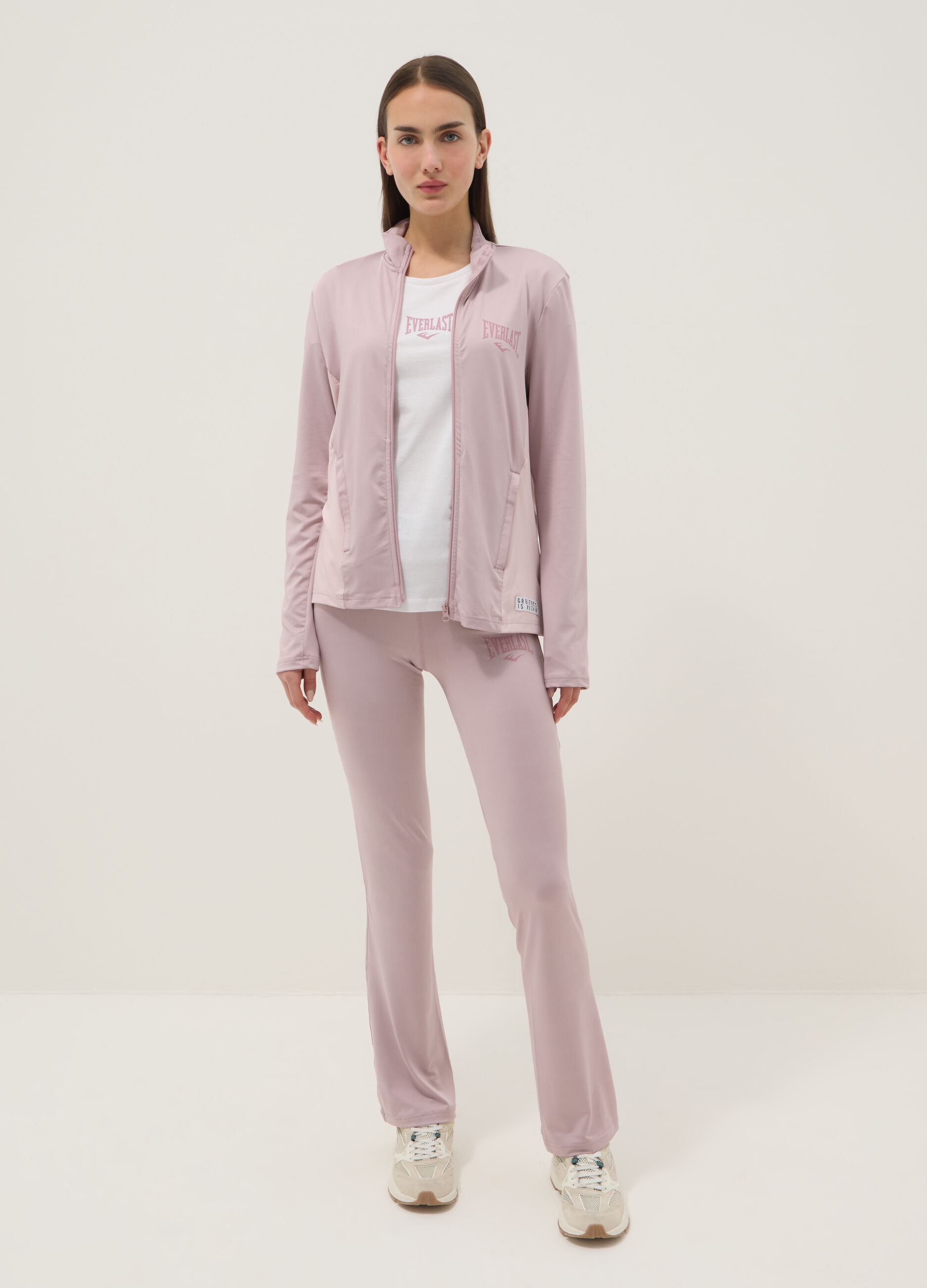 Light pink regular fit jacket with full zip