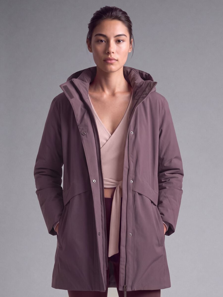 Water-repellent, breathable padded purple parka with hood ALTAVIA STUDIO_0