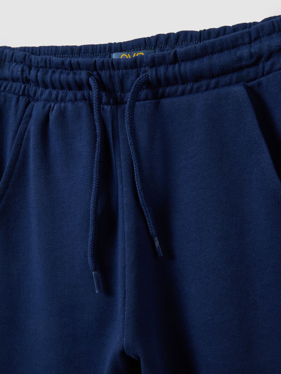 Blue pure cotton regular fit sweatshirt and trousers set for boys with print_3