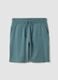 Regular Fit Light Blue Cotton Blend Bermuda Shorts_4