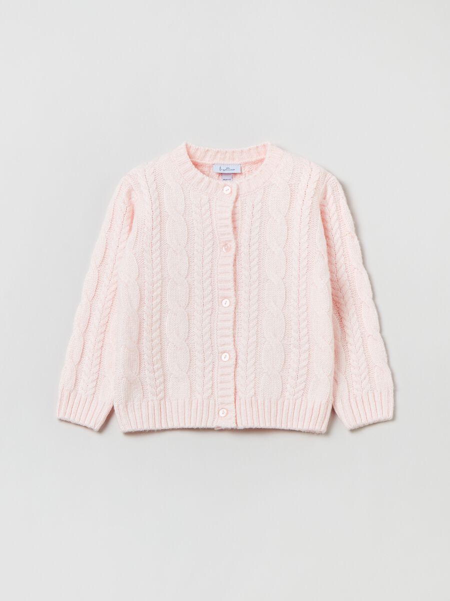 Cardigan with cable-knit design_0