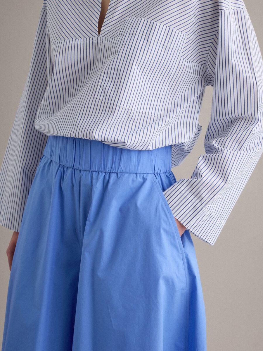 Falda larga azul celeste de algod&oacute;n puro_3