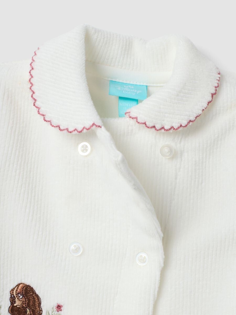 White organic cotton-blend babygrow with Disney embroidery_2