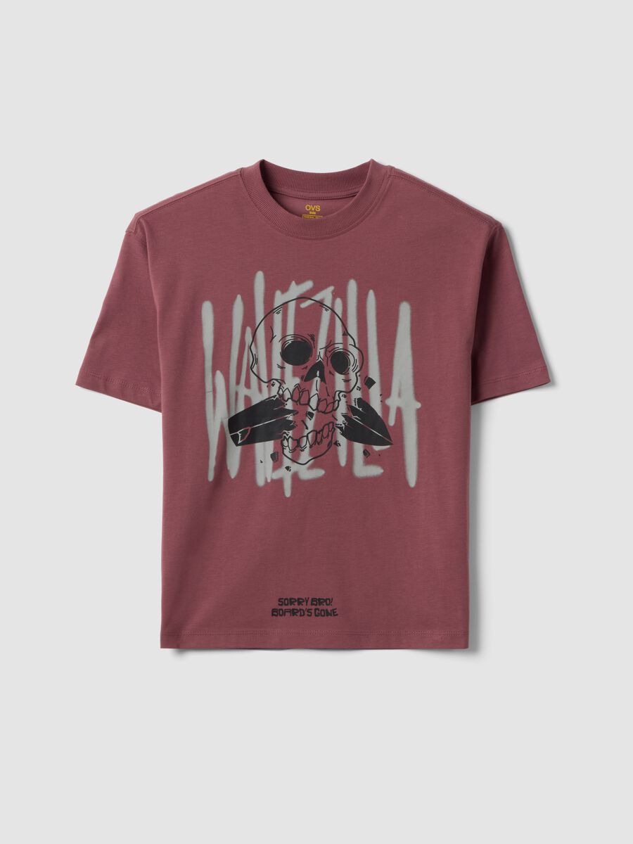 Purple short-sleeve pure cotton T-shirt_0
