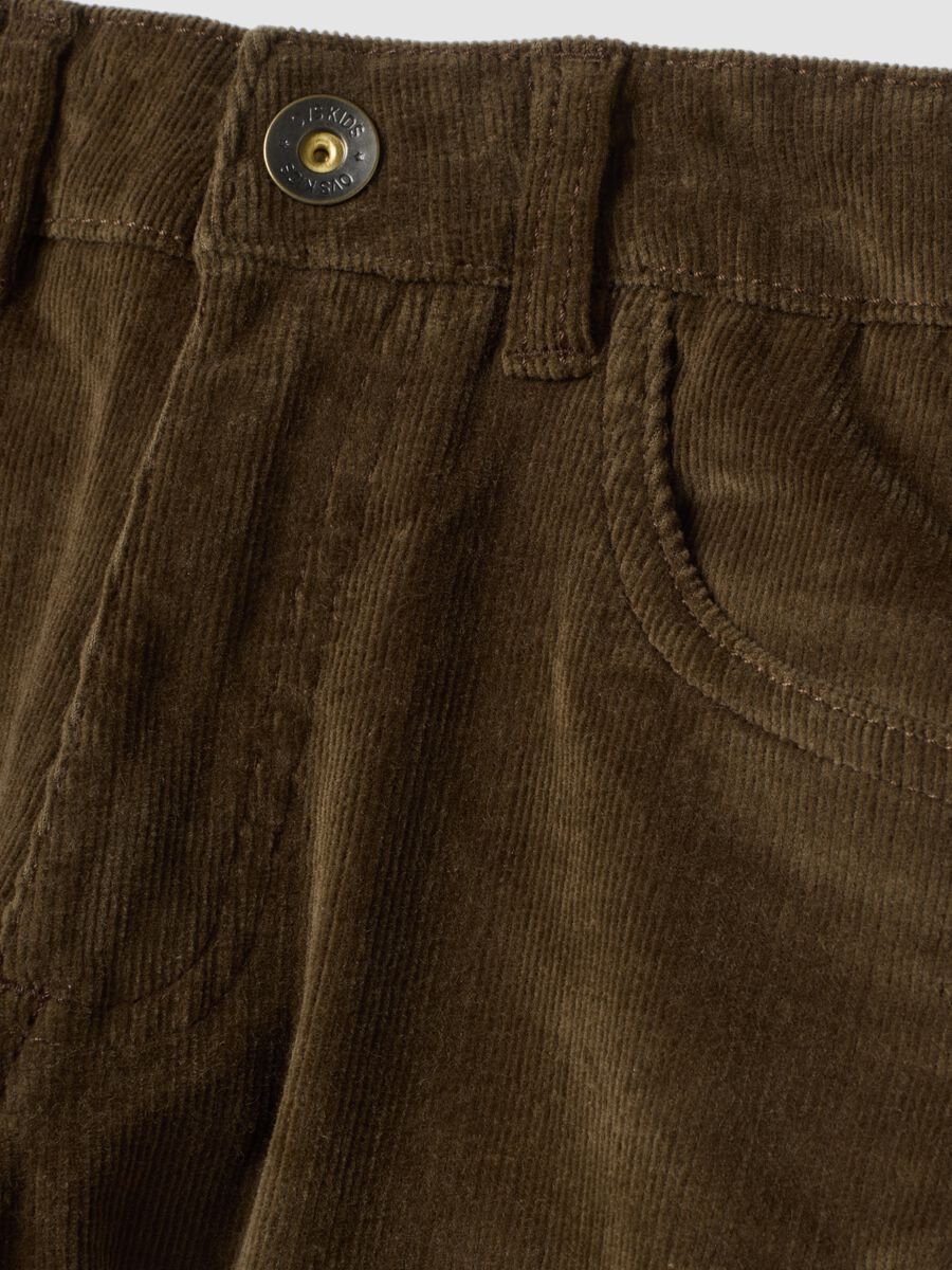 Braune Ripp-Hose aus elastischer Baumwolle_2