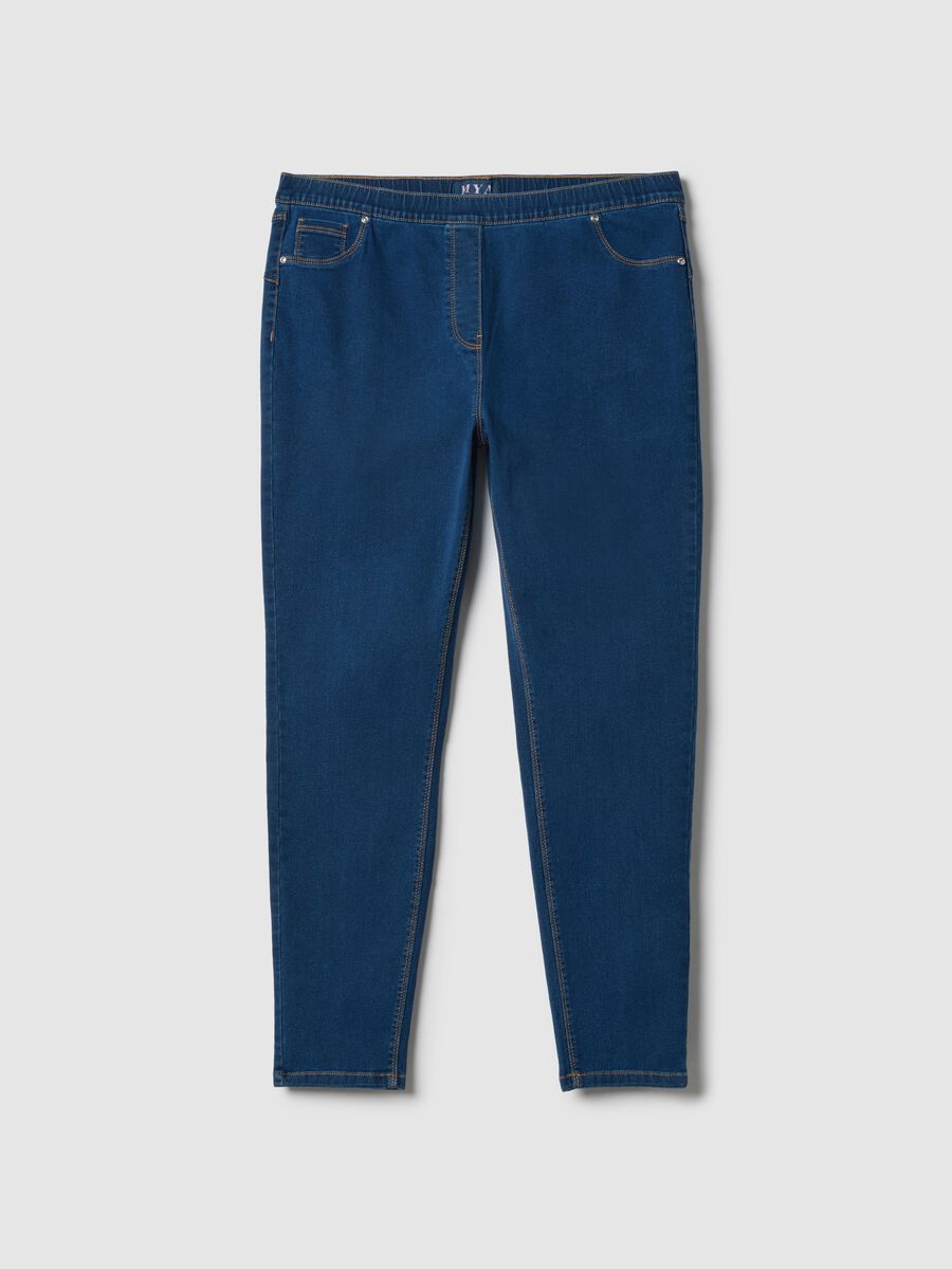 Skinny Fit Stretch Cotton Blue Trousers_4