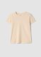 Girls' beige pure cotton regular-fit T-shirt_3