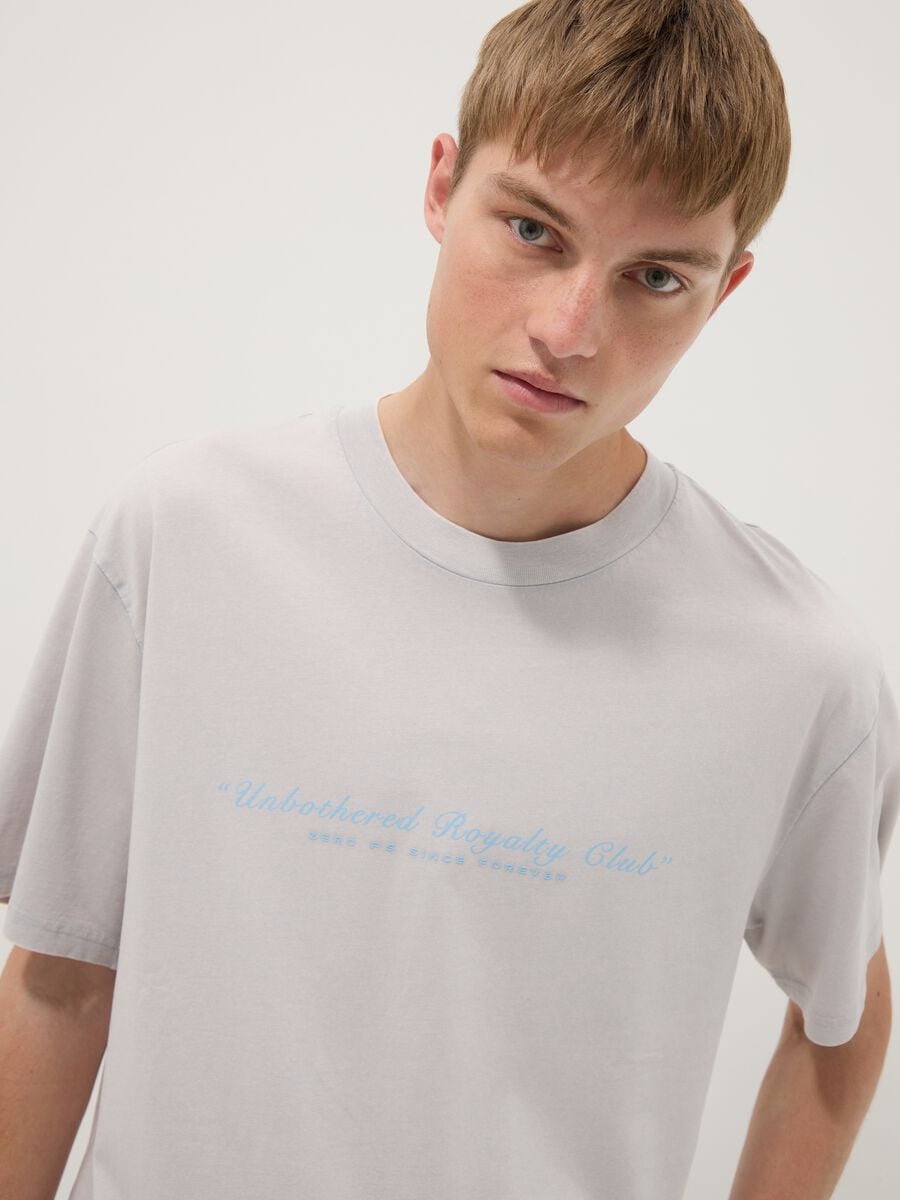 Grey short-sleeve pure cotton T-shirt_3