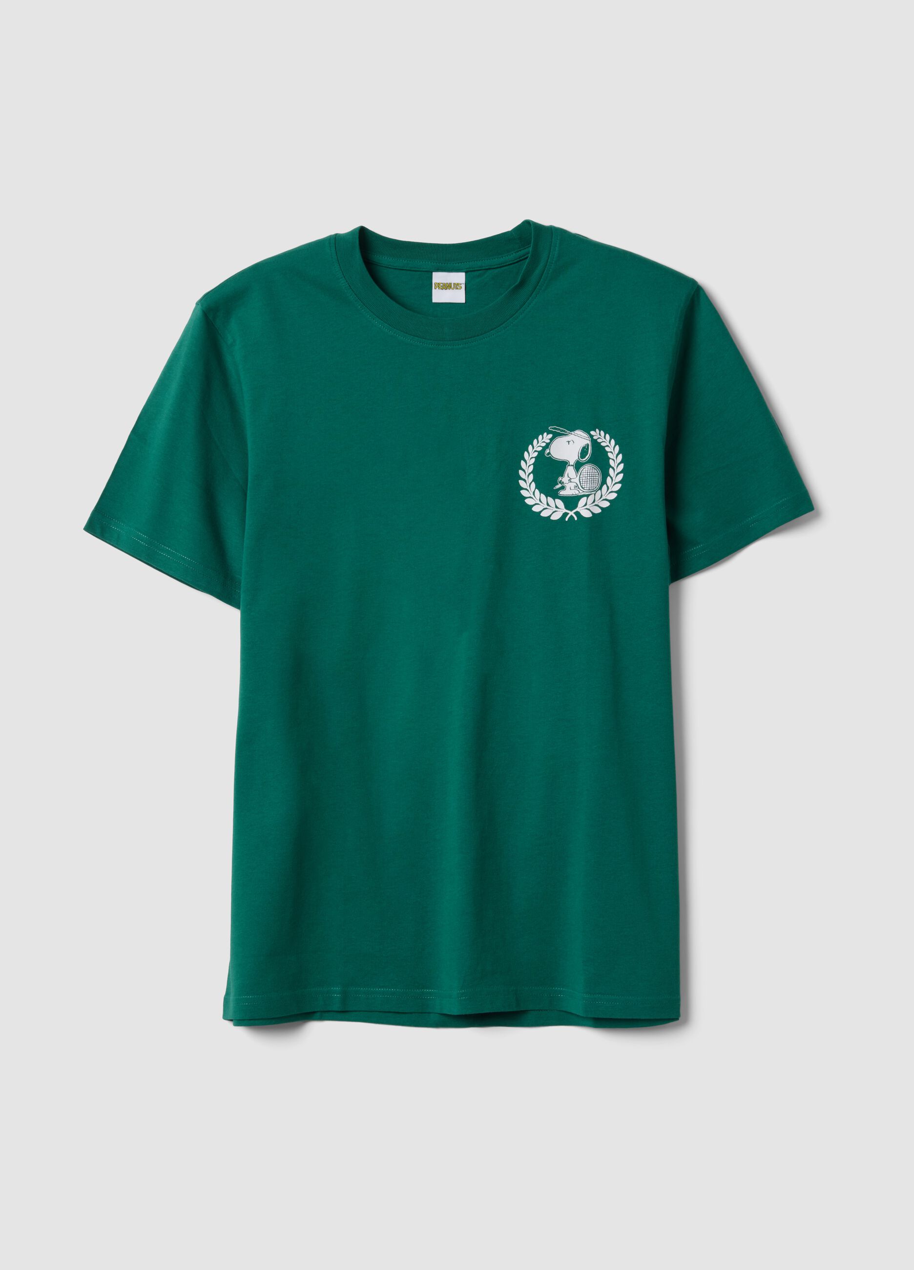 Green short-sleeve pure cotton T-shirt