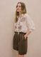 White cotton-linen blend shirt with floral embroidery_0