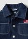 Blue regular fit pure cotton denim jacket with buttons for boy_2