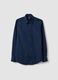 Blaue Slim-Fit-Hemd mit klassischem Kragen, b&uuml;gelleicht_0