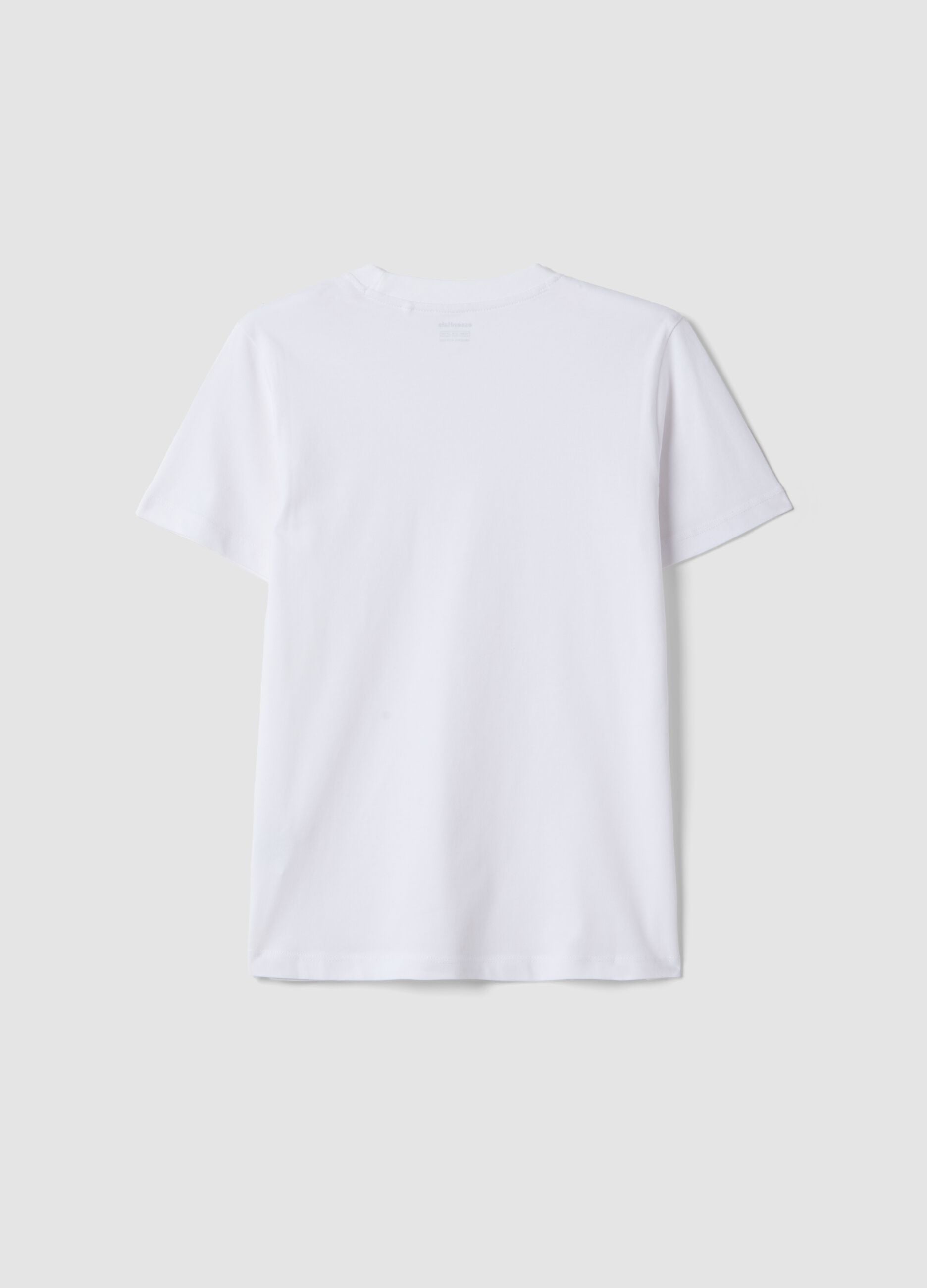 Boys' white pure cotton regular-fit T-shirt