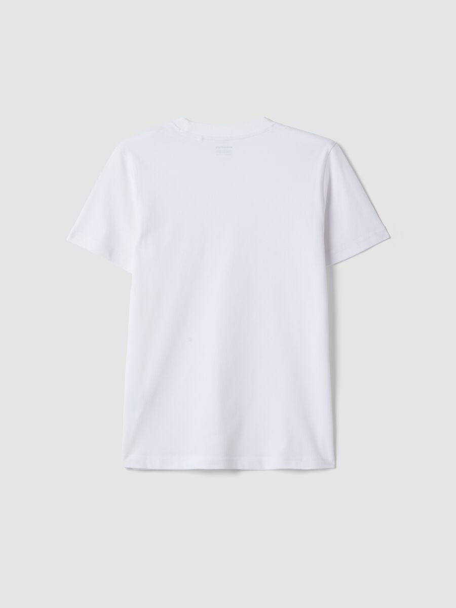 Boys' white pure cotton regular-fit T-shirt_4