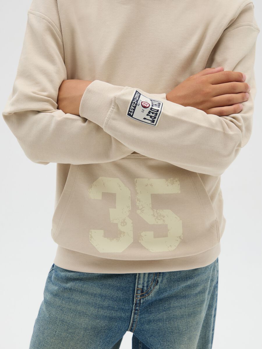 Boys' beige pure cotton regular fit sweatshirt_2
