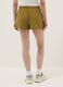 Green cotton-blend shorts with elasticated waist, regular fit_2