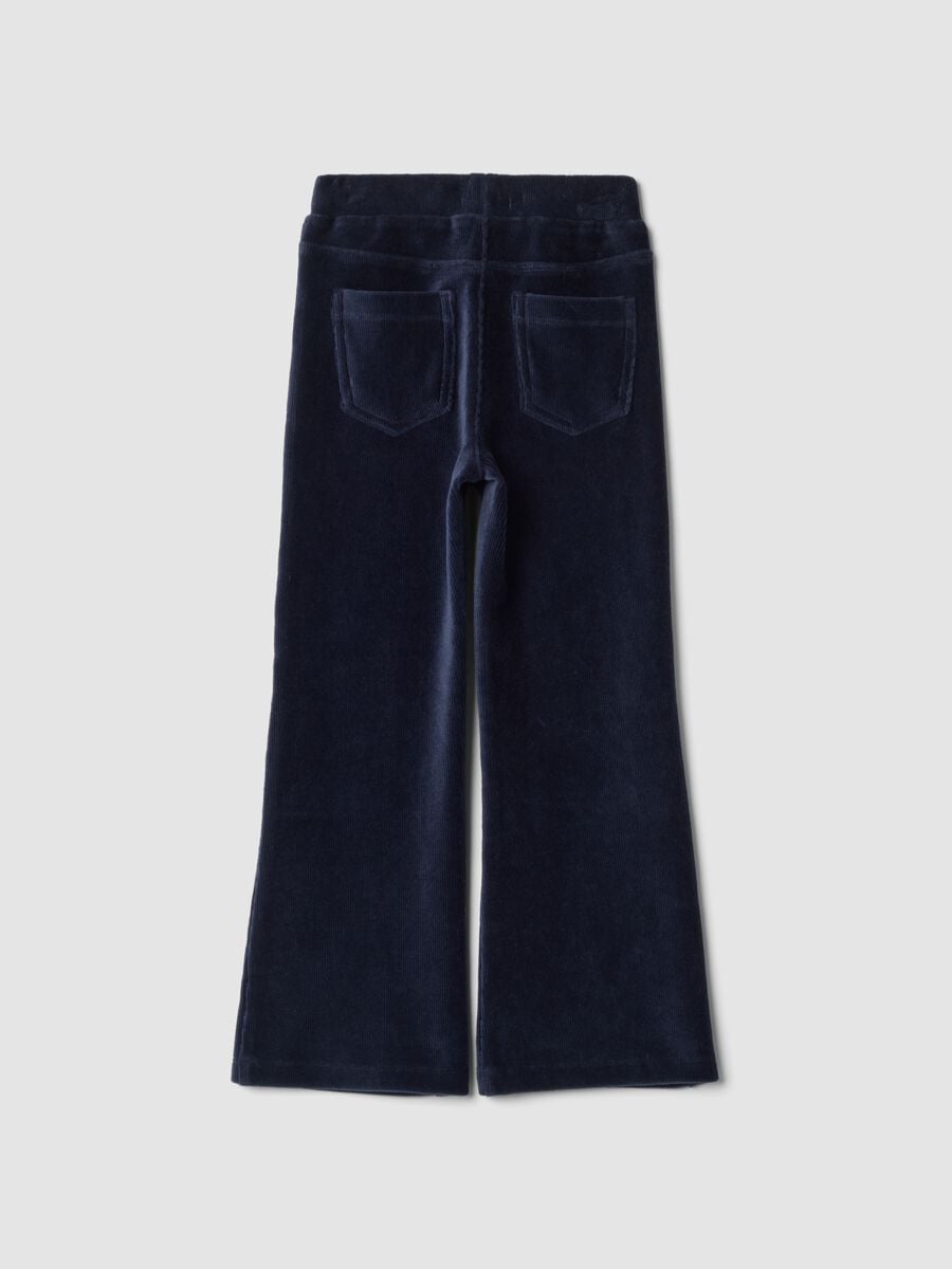 Light blue flared stretch cotton trousers_1
