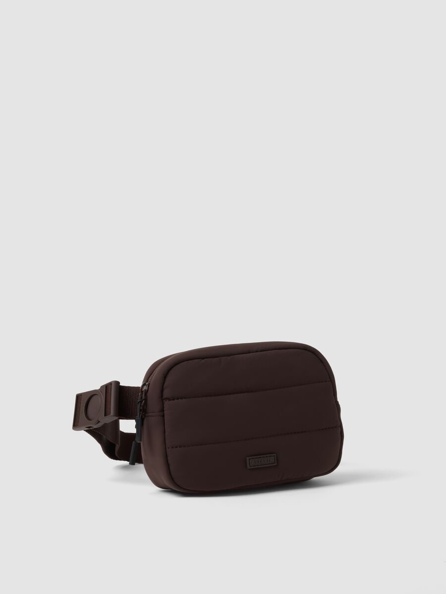 Brown stretch-fabric crossbody bag_0