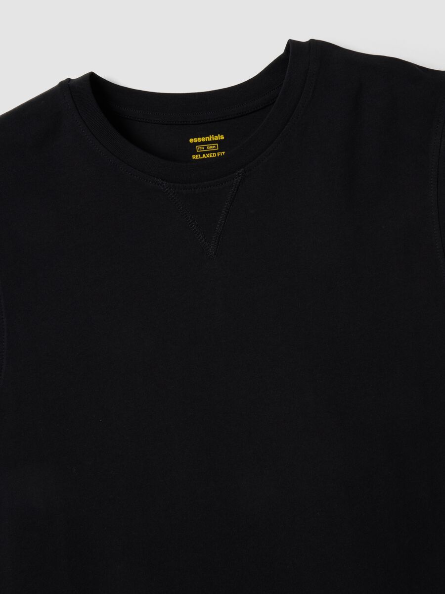 Black pure cotton vest_5