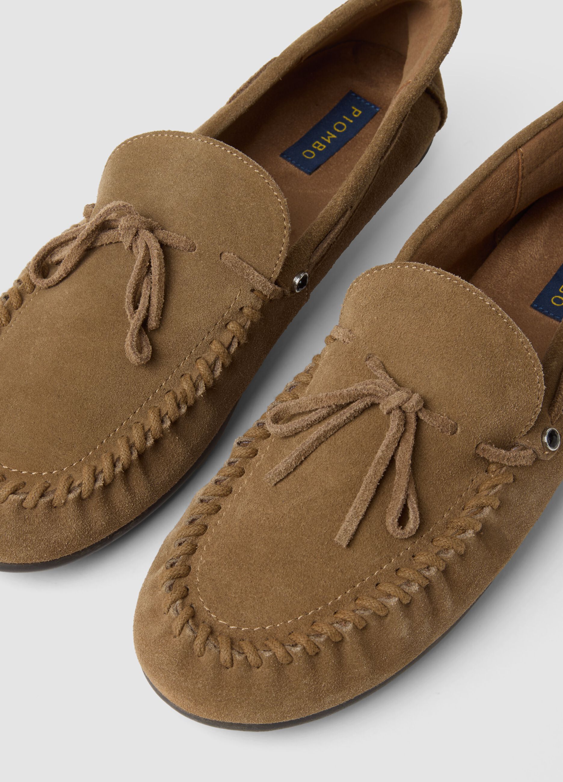 Braune Loafer aus echtem Leder mit Schleife