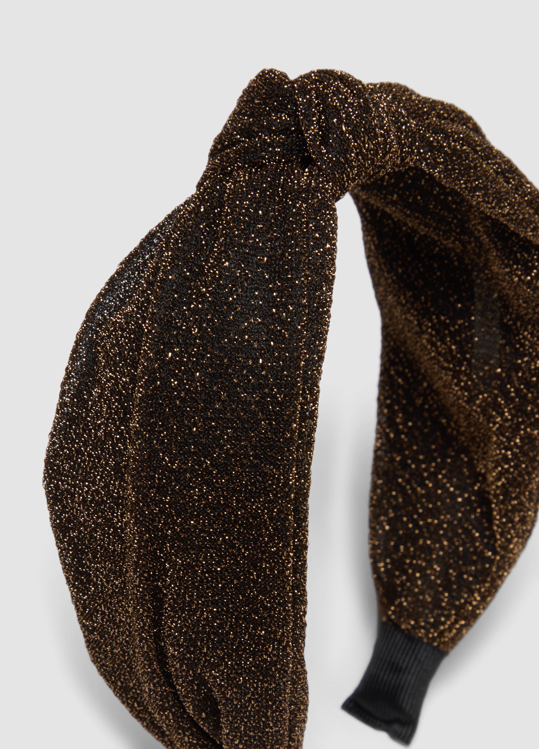 Shiny textured brown hairband