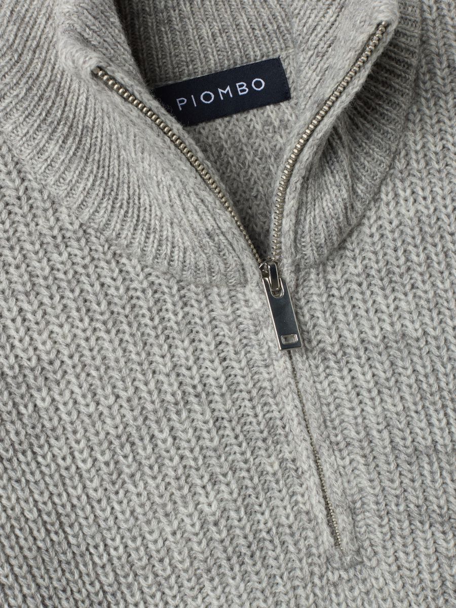 Light grey wool-blend jumper with collar, regular fit_5