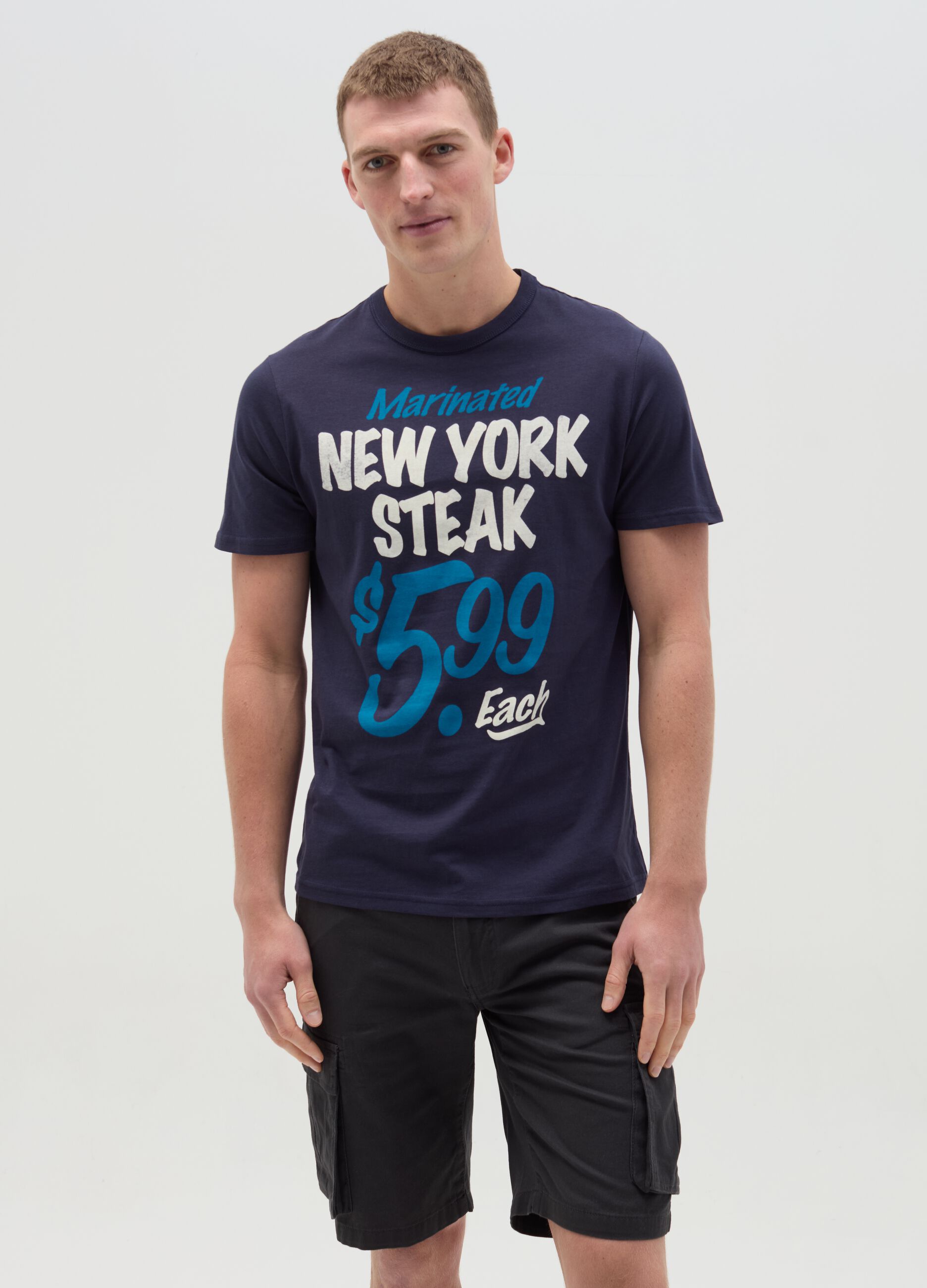 T-shirt con stampa New York Steak