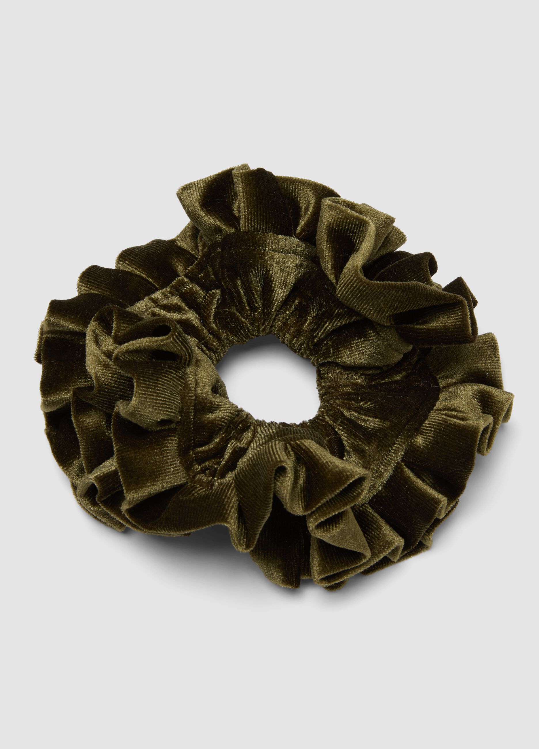 Scrunchie verde effetto vellutato