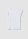 White pure cotton slim fit T-shirt with ruffles_4