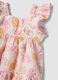 Pink pure cotton dress with tropical print_3
