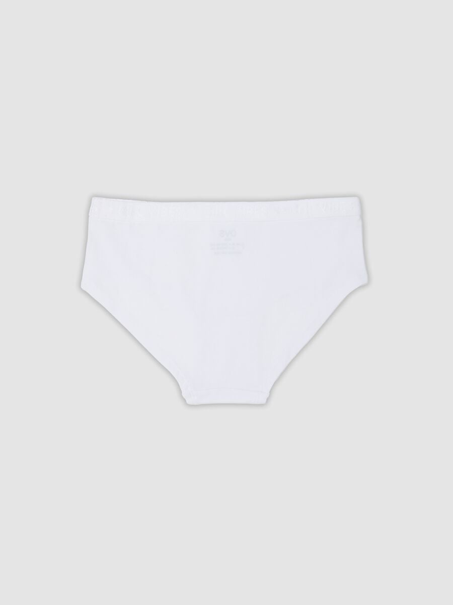 White organic stretch cotton briefs for girls_1